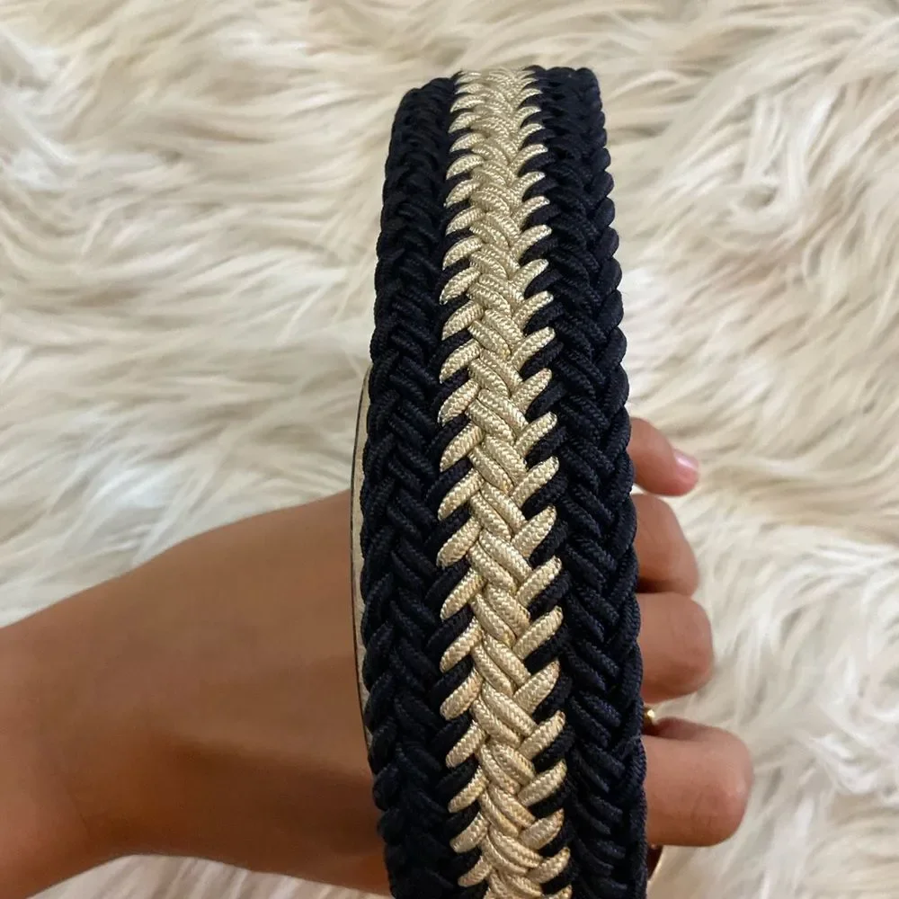 Vintage NAPOLEON Alligator Leather Woven Blend Made In Italy Belt 32